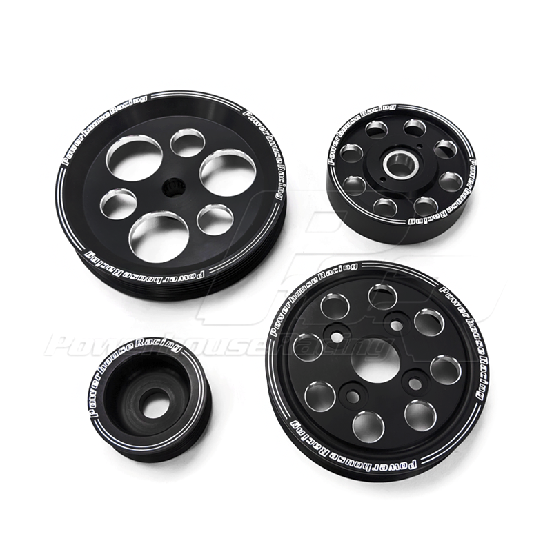 PHR 4 Piece BLACK EDITION Billet Aluminum Pulley Set w/ idler for IS300 and 97-04 GS300 (includes Alternator, P.S. Pump,