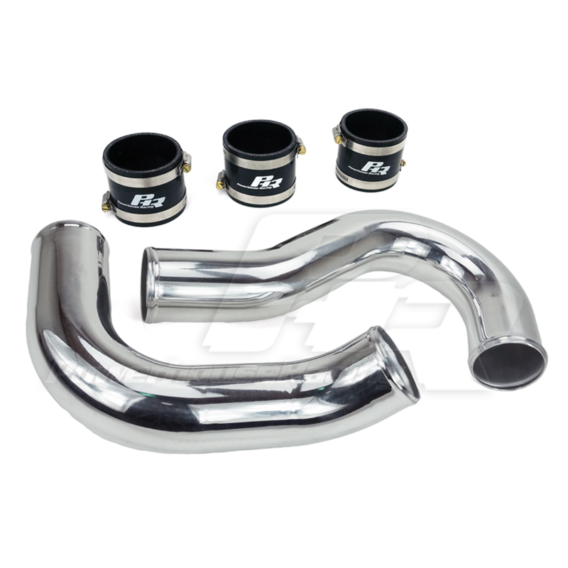 PHR 3.0" Hot Side Intercooler Pipe for SC300 -PHR Tubular Manifold (S1, V1, S23, S45, V23, V45) -Sportsman Cover Turbo ( - PHR S-Series and V-Series Manifolds (excluding V50), Sportsman, Straight entry, Gloss black powder coat