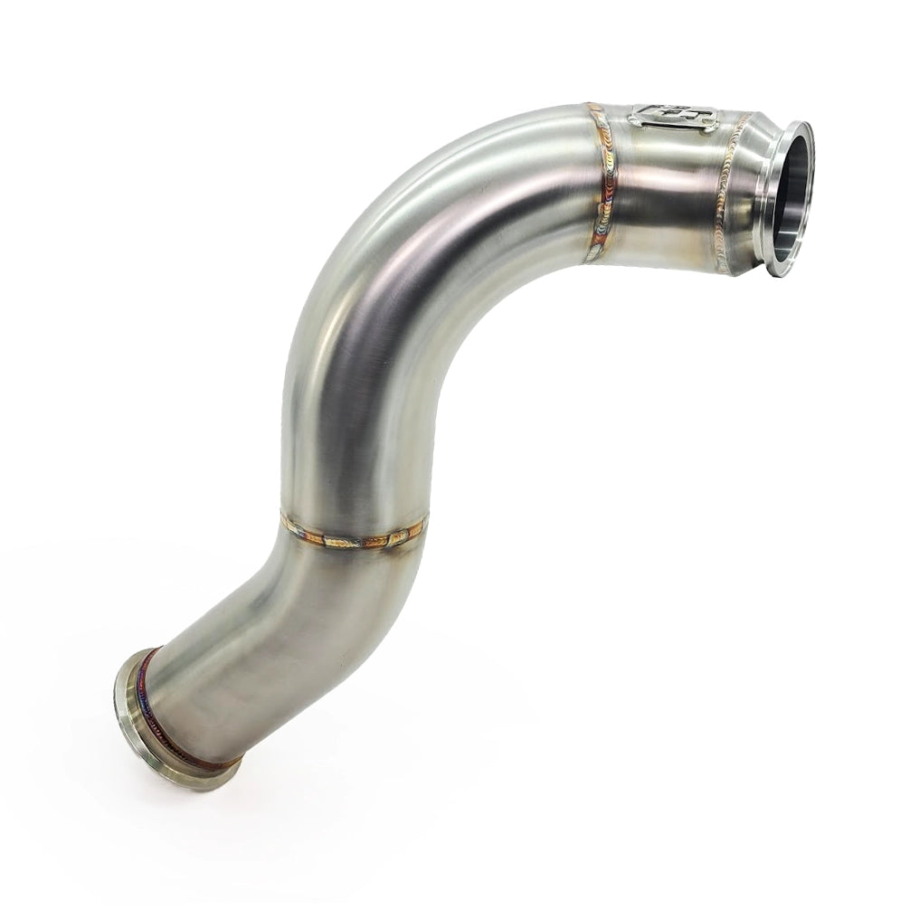 PHR 4.0" Stainless Downpipe for 2JZ - Precision VH5 (Sportsman) V-band Inlet/Outlet (VB4.74 Flange), Mandrel Bent