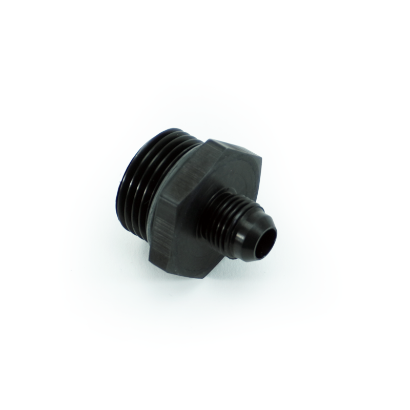 -12ORB Male to -6AN Male Fitting, Straight, Aluminum, Anodized Black