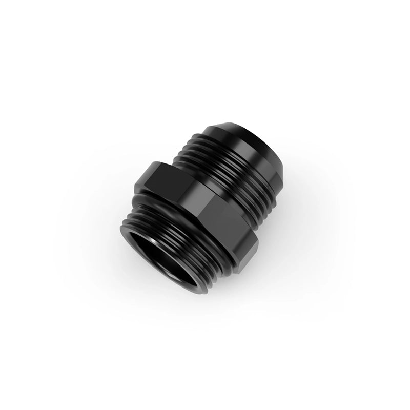 -12ORB Male to -12AN Male Fitting, Straight, Aluminum, Anodized Black