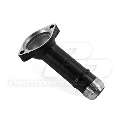 PHR Modified Lower Waterneck w/ 20AN Fitting for 2JZ-GTE - Matte black powder coat