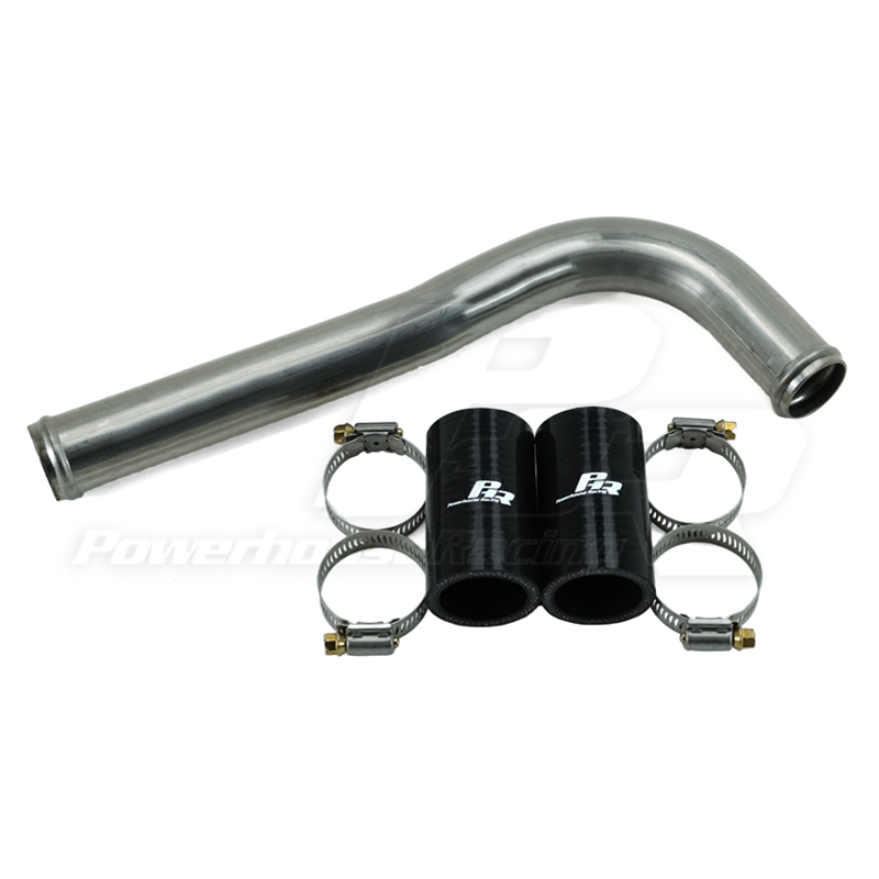 PHR Upper Radiator Pipe for IS300 with 2JZ-GTE with ARISTO WATERNECK -Gloss Black - Works with both vvti and non vvti - Gloss black powder coat