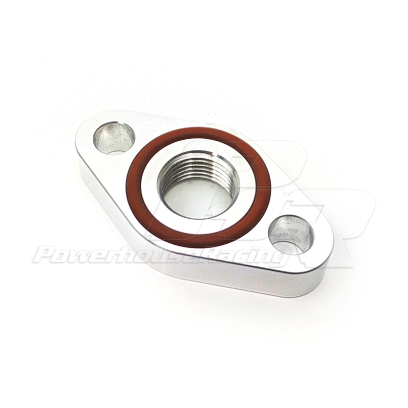 PHR Oil Drain Flange To Oil Pan on 2jzgte - Also listed as T6 Oil Drain Flange on website. Works for both applications