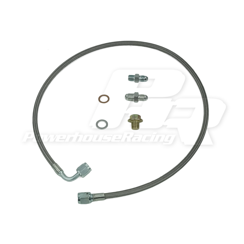 PHR Turbo Oil Feed Kit for 2jzgte for Cast Style (Street Torque) Manifold -Stainless braided line -1/8" NPT - Stainless braided, 1/8 NPT