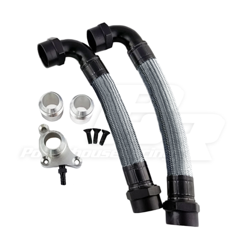PHR Race -20AN Radiator Hose Kit for Lexus IS300, 2JZ-GE - Stainless braided with Black hose ends