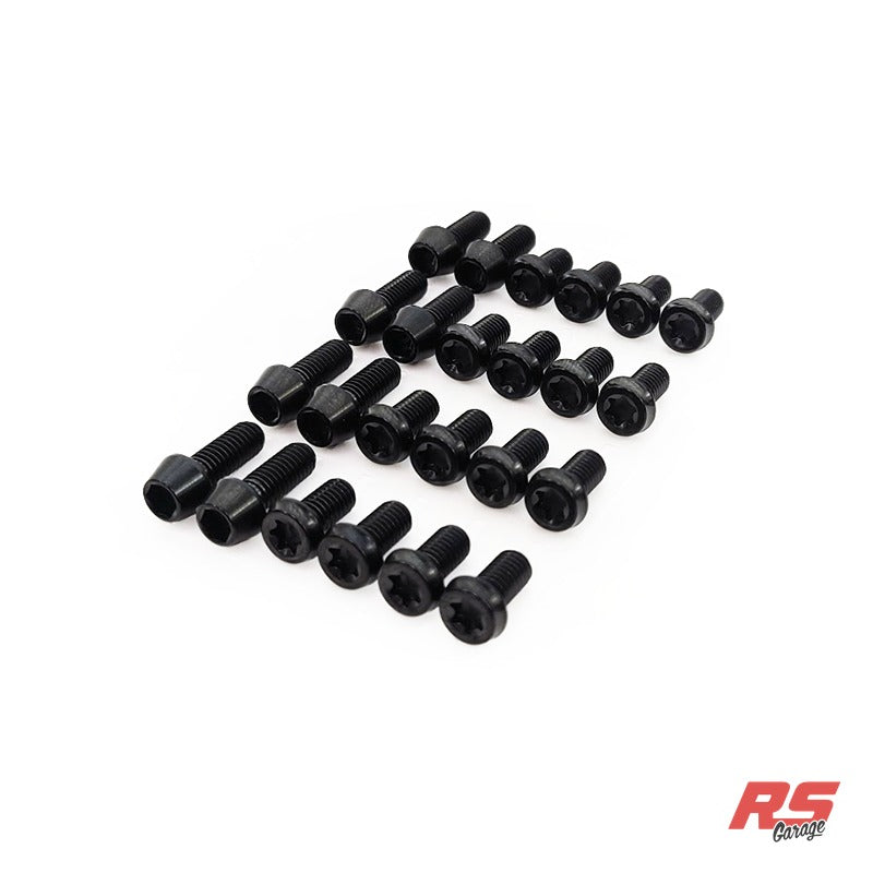 Titanium Hardware Kit for PHR Flex Billet Valve Covers Non-VVT-i (For Logo Plate, Block Off Plate, and Breather Manifold) - Black