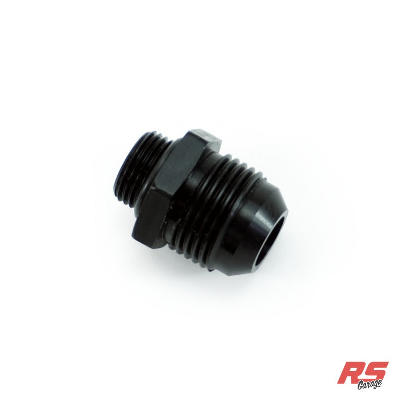 -8ORB Male to -12AN Male Fitting, Straight, Aluminum, Anodized Black