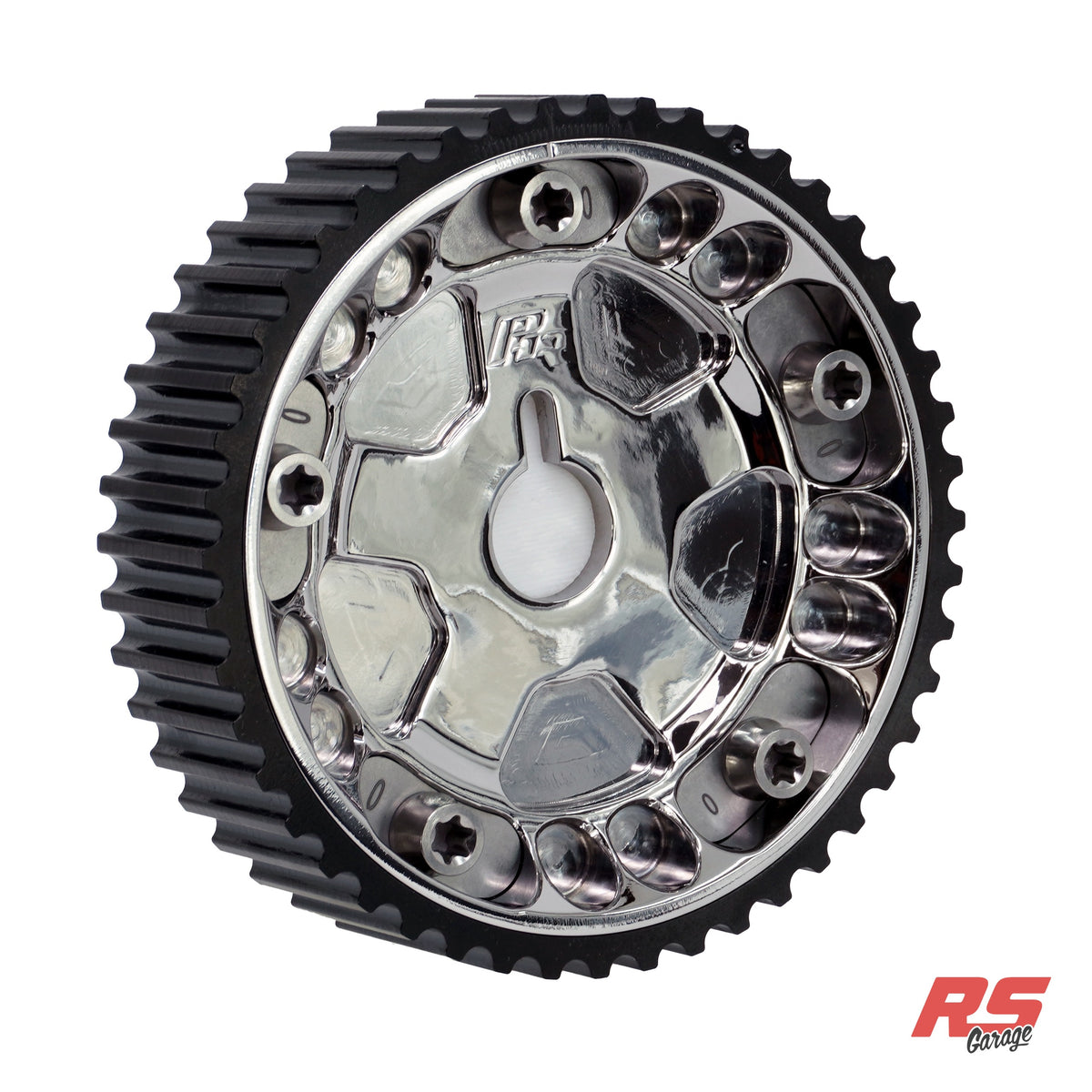 PHR Billet Titanium or Aluminum Adjustable Locking Cam Gear Builder for 2JZ/1JZ Engines - Polished Titanium Inner, Black Titanium Outer, Titanium "0" Degree Locks, Machined Titanium Hardware