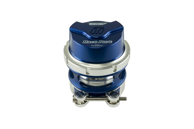 TS-0204-1141 Turbosmart Gen-V Race Port BOV Blow Off Valve Blue without Weld Flange (fits Tial Q Weld on Flange) (Supersedes TS-0204-1103)