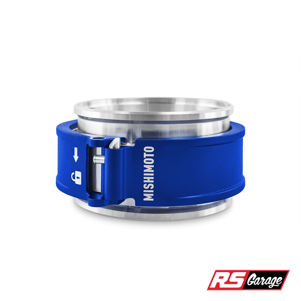 Mishimoto 3.0" Quick Release Clamp Assembly w/ Aluminum Weld Ferrules Blue