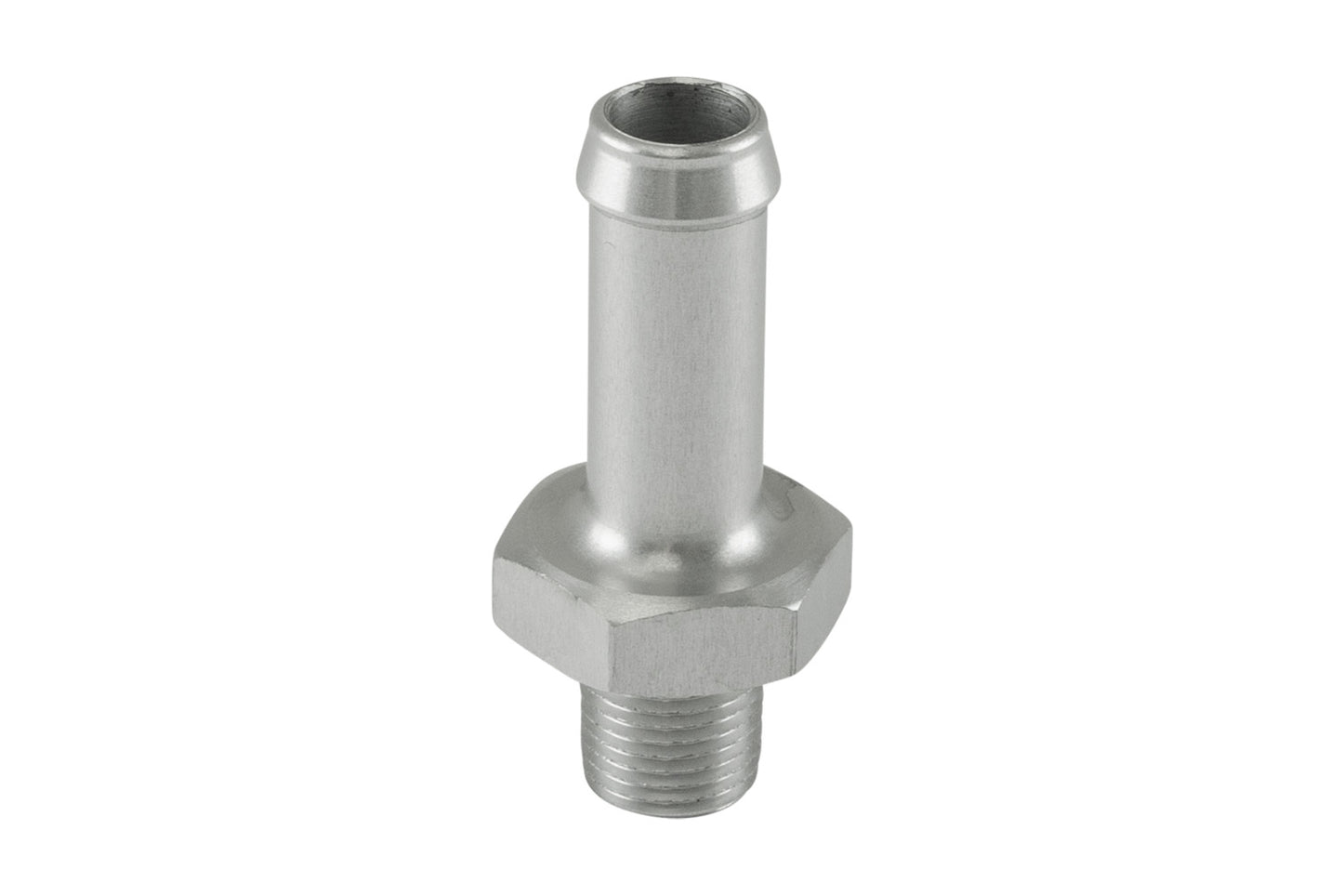 TS-NH-0310-CL Turbosmart Fitting 10mm / 3/8" Hose End to -1/8 NPT Male Straight - Silver