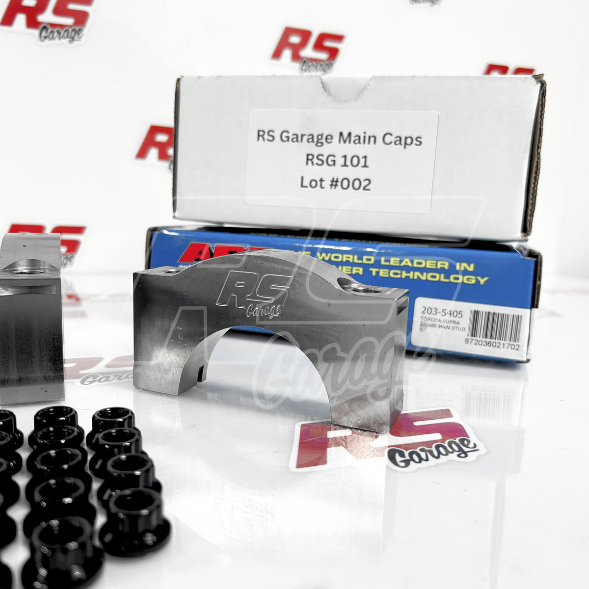 RS Garage 2JZ-GE 2JZ-GTE 1JZ-GTE 2JZ 1JZ Billet Main Caps with ARP 8740 2JZ Main Stud Kit