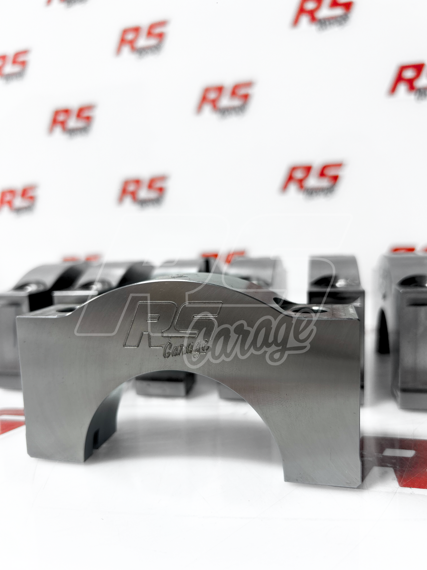 "RS Garage" Logo Billet Main Caps