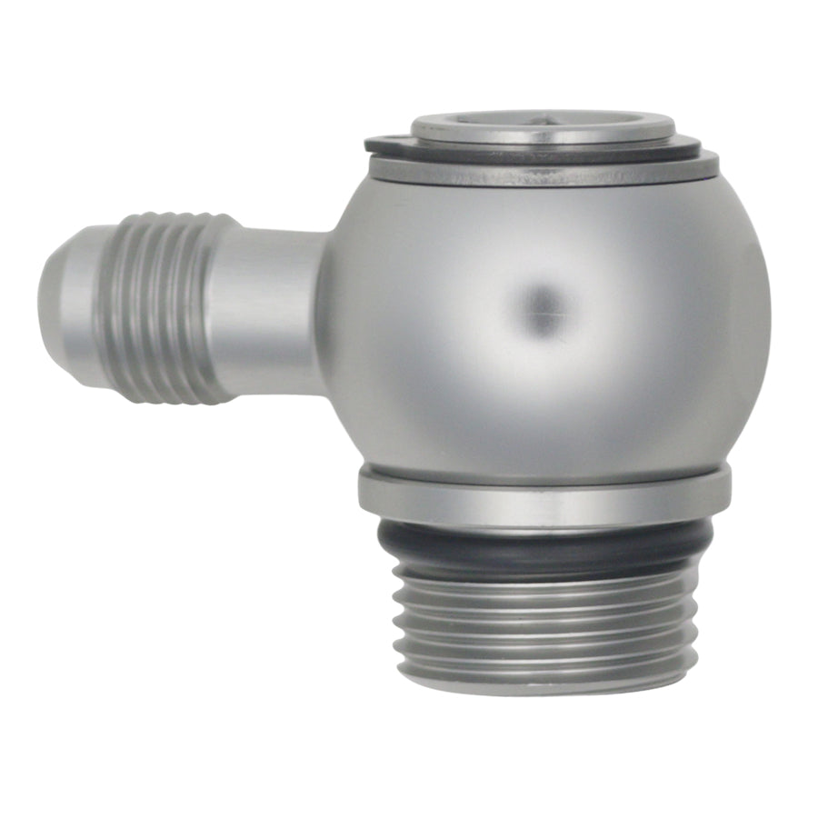 06-02-0420 DeatschWerks 10AN ORB Male to 6AN Male Flare Low Profile 90-Degree Swivel - Anodized DW Titanium