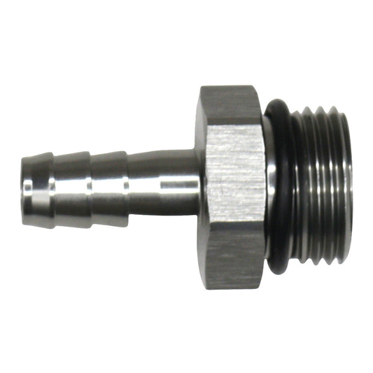 DeatschWerks 10AN Orb Male to 3/8IN Male Triple Barb Fitting (incl O-Ring) - Anodized Dw Titanium