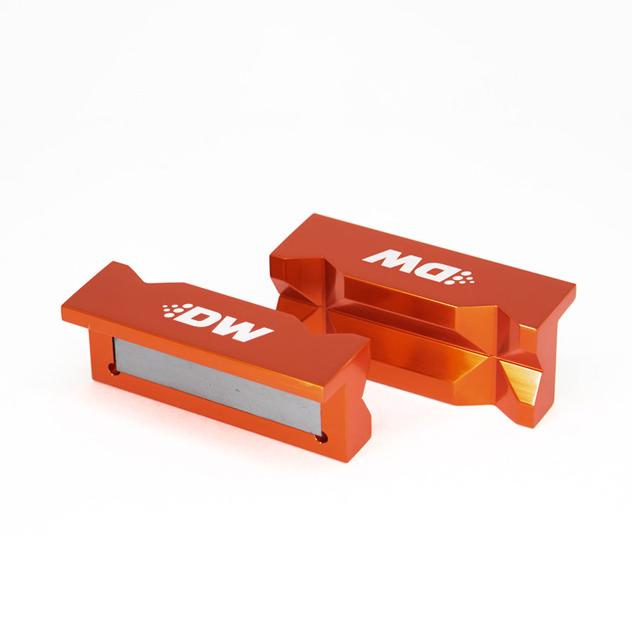 06-02-1007 DeatschWerks 4in. Aluminum Soft Jaws w/ Magnet - Orange Anodized