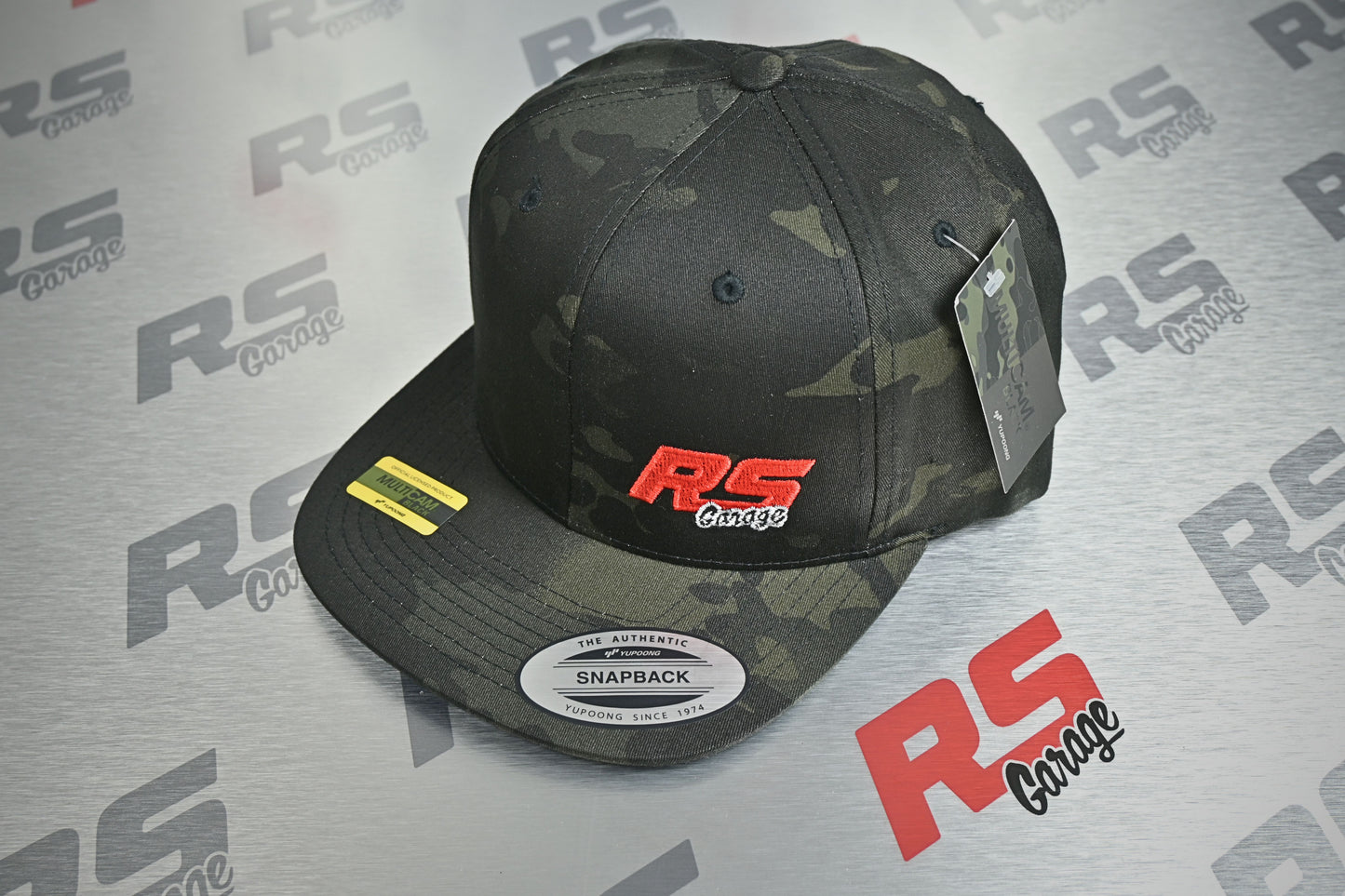 RS Garage Logo Black Camo Limited Edition Flat Bill - Snapback