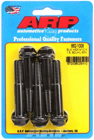 662-1008 ARP M10 x 1.50 x 60 hex black oxide bolts 5 pack