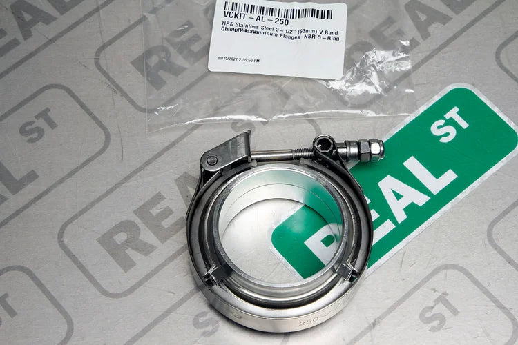 VCKIT-AL-250 HPS Stainless Steel 2-1/2" (63MM) V Band Clamp Kit Aluminum Flanges Nbr O-Ring Quick Release