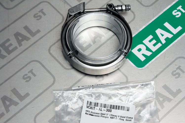 VCKIT-AL-300 HPS Stainless Steel 3" (76MM) V Band Clamp Kit Aluminum Flanges Nbr O-Ring Quick Release