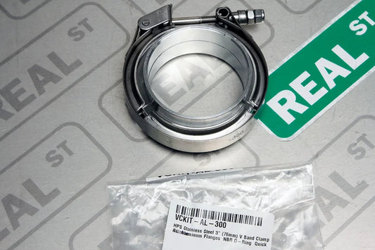 VCKIT-AL-300 HPS Stainless Steel 3" (76MM) V Band Clamp Kit Aluminum Flanges Nbr O-Ring Quick Release