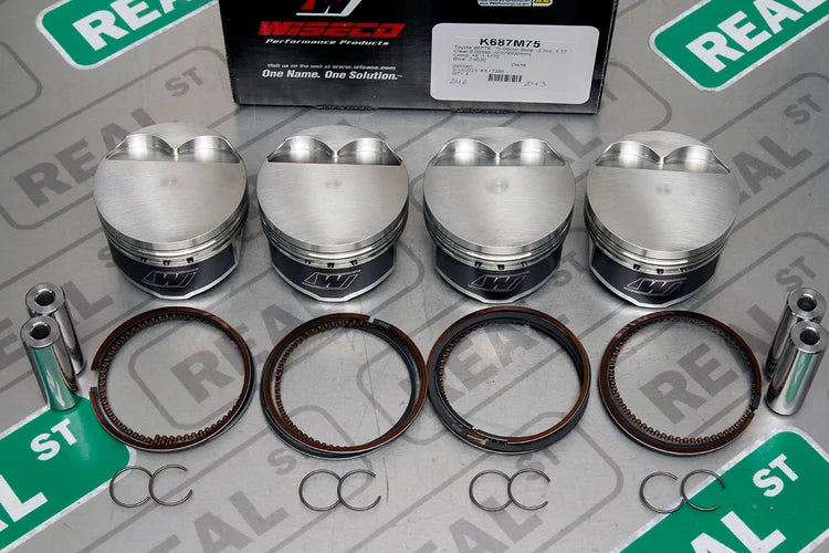 K687M75 Wiseco Forged Pistons 75mm +1.0mm -2.5cc Toyota 4E-FTE 8.2:1