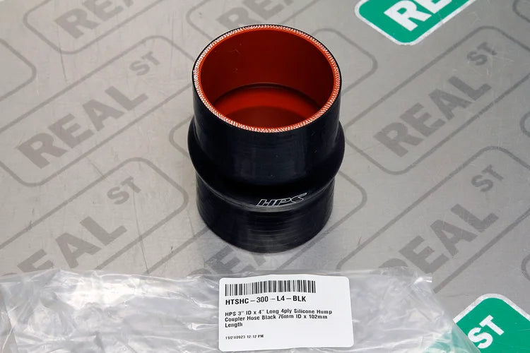 HTSHC-300-L4-BLK HPS 3" ID X 4" Long 4PLY Silicone Hump Coupler Hose Black 76MM ID X 102MM Length