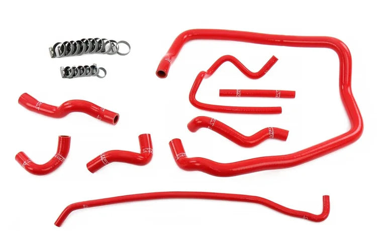 57-2138-RED HPS Silicone Heater + Throttle Body + Expansion Tank Hoses 1996-1999 Bmw E36 M52 Red
