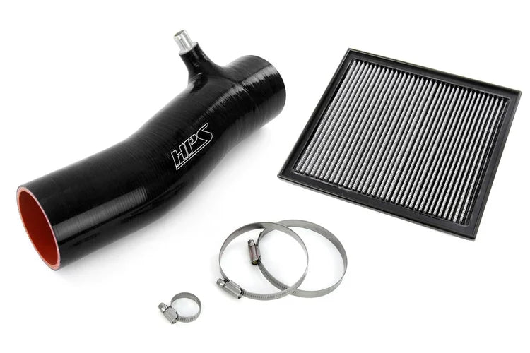827-723WB HPS Silicone Intake Tube w/ Drop IN Filter 2016-2023 Tacoma 2GR-FKS 3.5L V6 Wrinkle Black