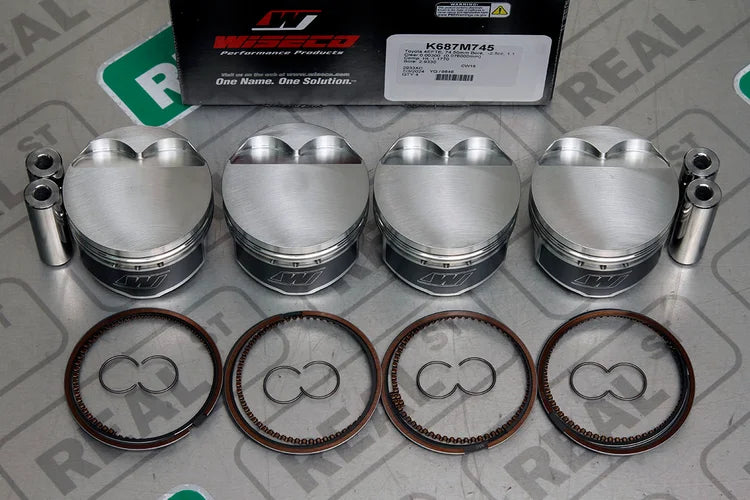 K687M745 Wiseco Forged Pistons 74.5mm +0.5mm -2.5cc Toyota 4E-FTE 8.1:1