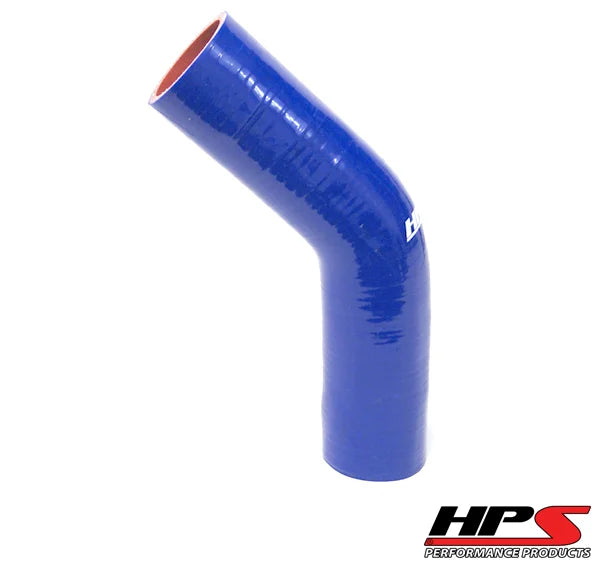 HTSEC45-062-BLUE HPS 5/8" ID 4-PLY Reinforced Silicone 45 Deg Elbow Coupler Hose Blue (16MM ID)