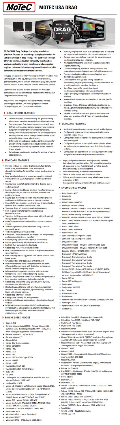 MoTec M1 USA Drag Package