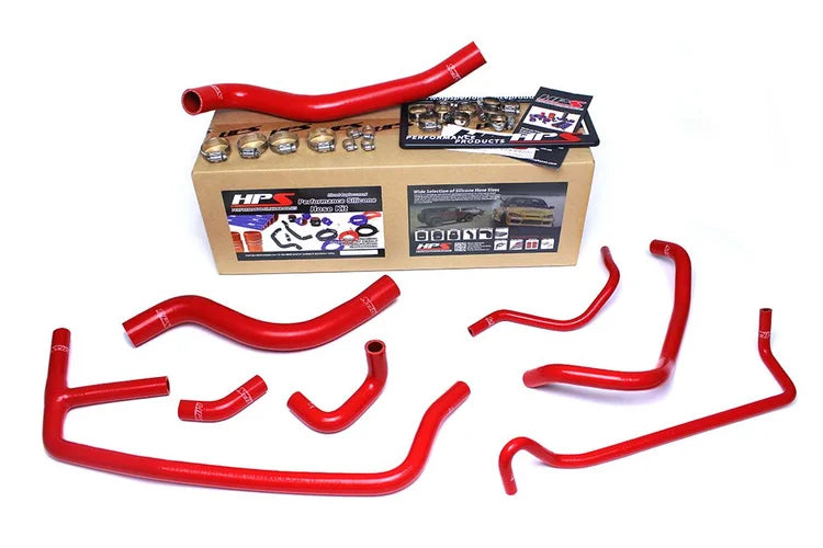 57-1452-RED HPS Red Silicone Radiator and Heater Coolant Hose Kit 2015-2020 Ford Mustang Ecoboost 2.3L Turbo