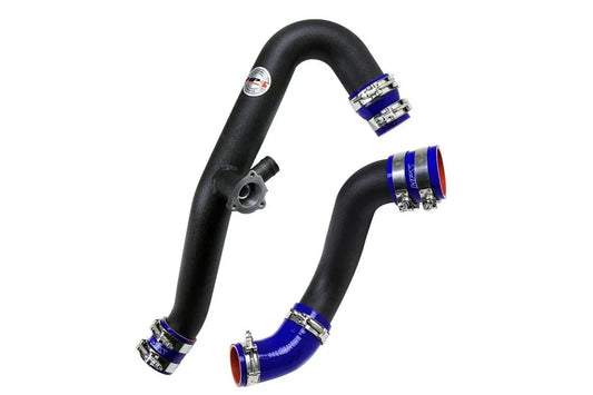 17-102WB HPS Black Intercooler Hot Charge Pipe and Cold Side with Blue Hoses 2015-2017 Mustang Ecoboost 2.3L
