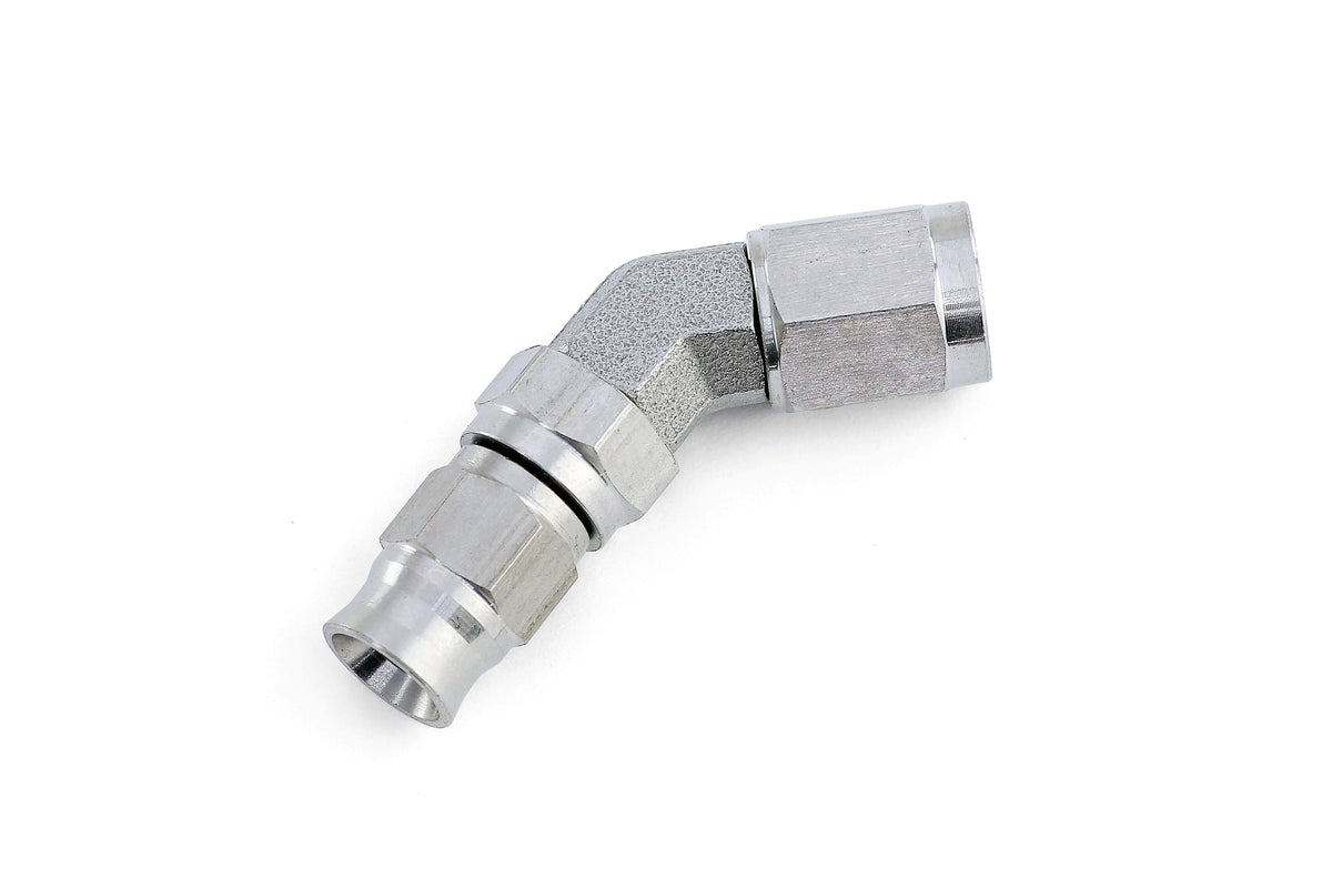 350-4503SS HPS Stainless Steel AN-3 45 Ptfe Hose End SS