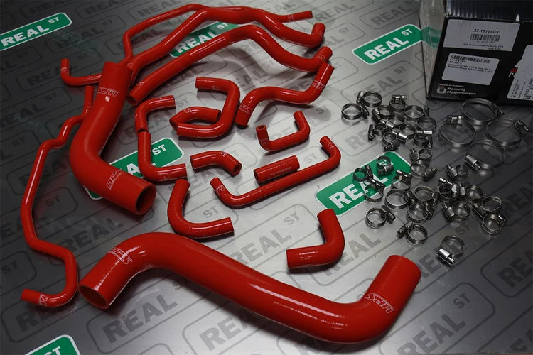 57-1516-RED HPS Red Reinforced Silicone Radiator + Heater Hose Kit for Subaru 2015-2017 WRX STI 2.5L Turbo