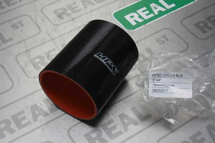 HTSC-300-L4-BLK HPS 3" ID X 4" Long 4-PLY Silicone Coupler Hose Black