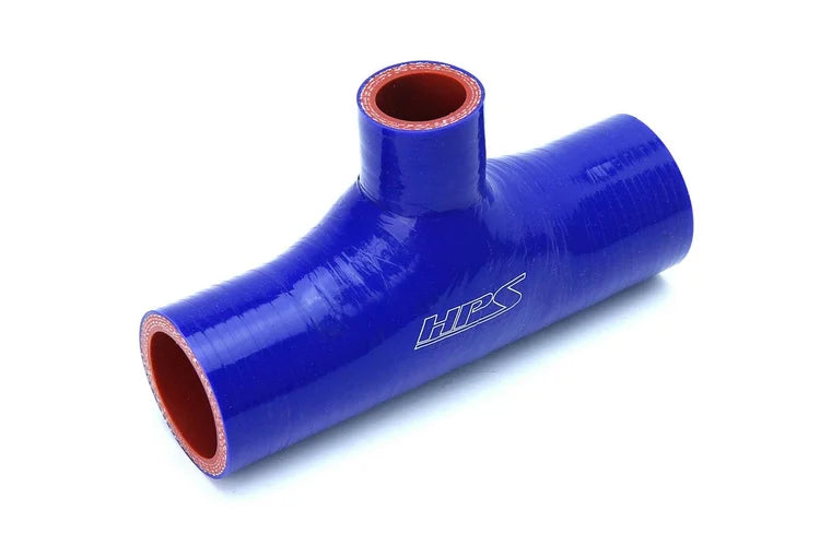 150-THOSE-100-BLUE HPS 1.5" ID 1" ID Branch Blue Silicone Coupler Coolant T Hose Tee Adapter