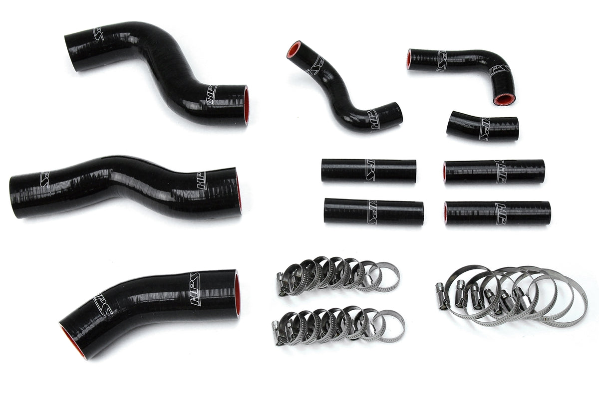 57-1441-BLK HPS Black Silicone Radiator and Heater Hoses 1992-1997 Toyota Land Cruiser FJ80 4.5L I6 without Rear Heater