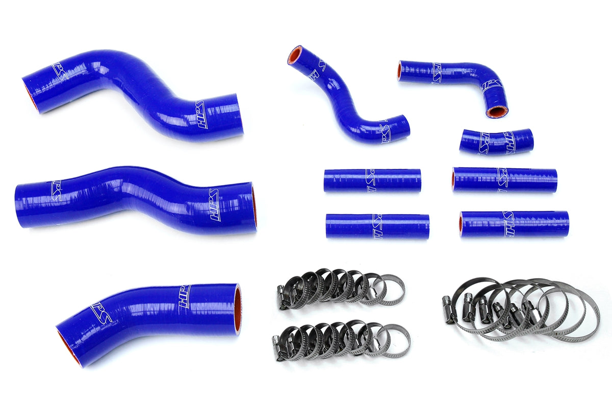 57-1441-BLUE HPS Blue Silicone Radiator and Heater Hoses 1992-1997 Toyota Land Cruiser FJ80 4.5L I6 without Rear Heater