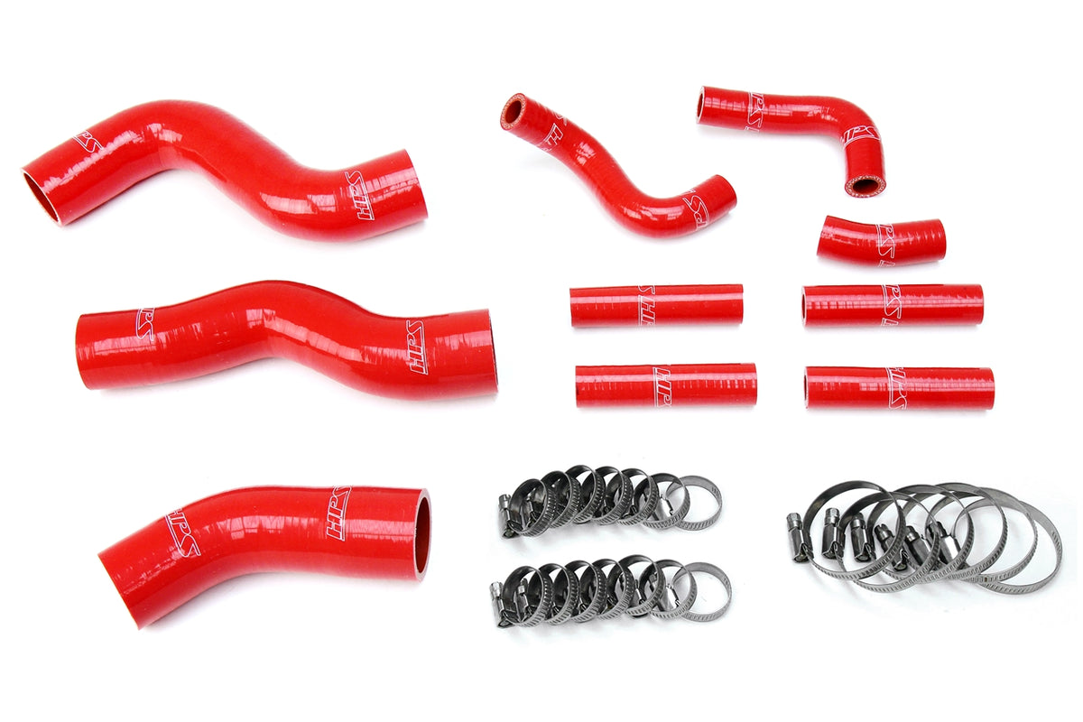 57-1441-RED HPS Red Silicone Radiator and Heater Hoses 1992-1997 Toyota Land Cruiser FJ80 4.5L I6 without Rear Heater