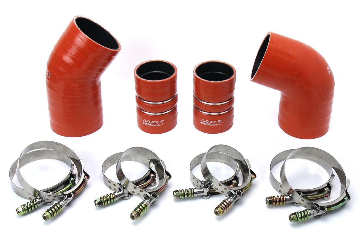 57-1574 HPS Orange Silicone Intercooler Hoses 2004.5 - 2005 Chevy Silverado 2500 HD 6.6L Duramax Lly Diesel