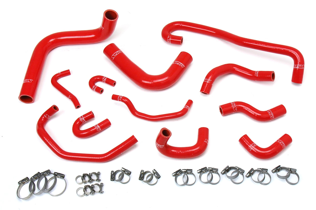 57-1656-RED HPS Red Silicone Radiator and Heater Hoses 1989-1992 Toyota 4RUNNER 3.0L V6 Left Hand Drive Does Not Include Hoses for Model Equipped with Rear Heater