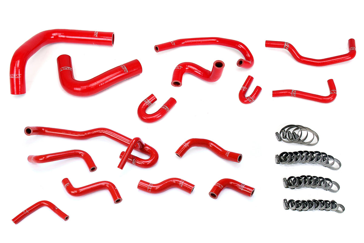 57-1831-RED HPS Red Silicone Radiator and Heater Hoses 1989-1992 Toyota 4RUNNER 3.0L V6 with Rear Heater Left Hand Drive