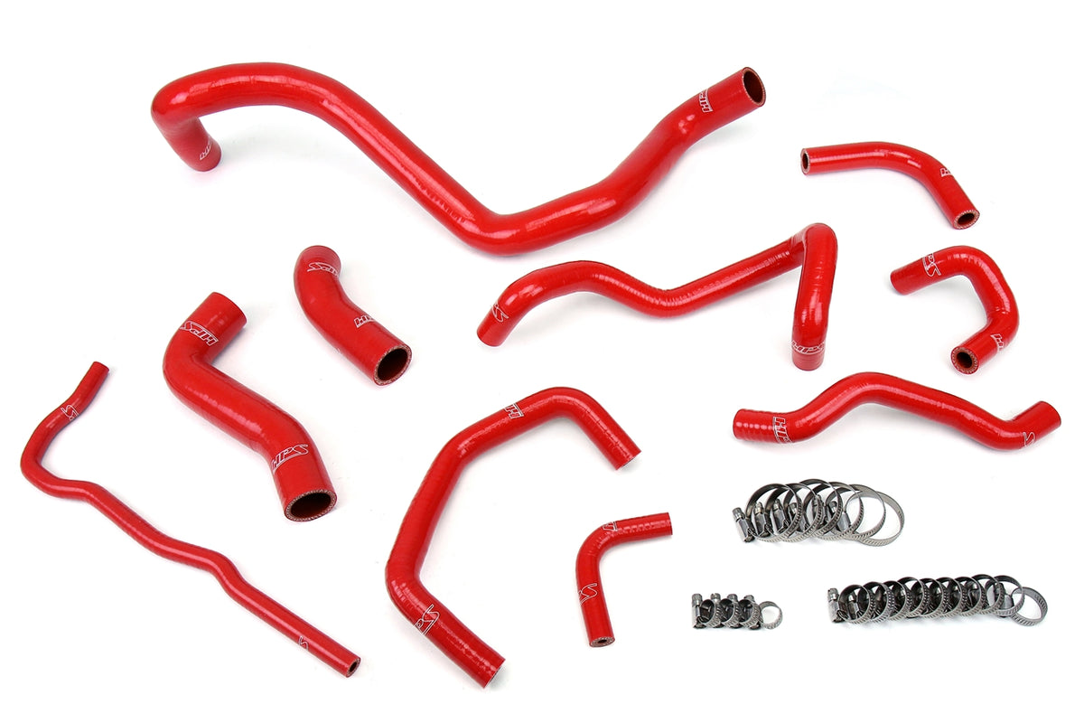 57-1838-RED HPS Red Silicone Radiator Hoses 1999-2006 Volkswagen Golf MK4 1.8T Turbo Manual Trans Left Hand Drive