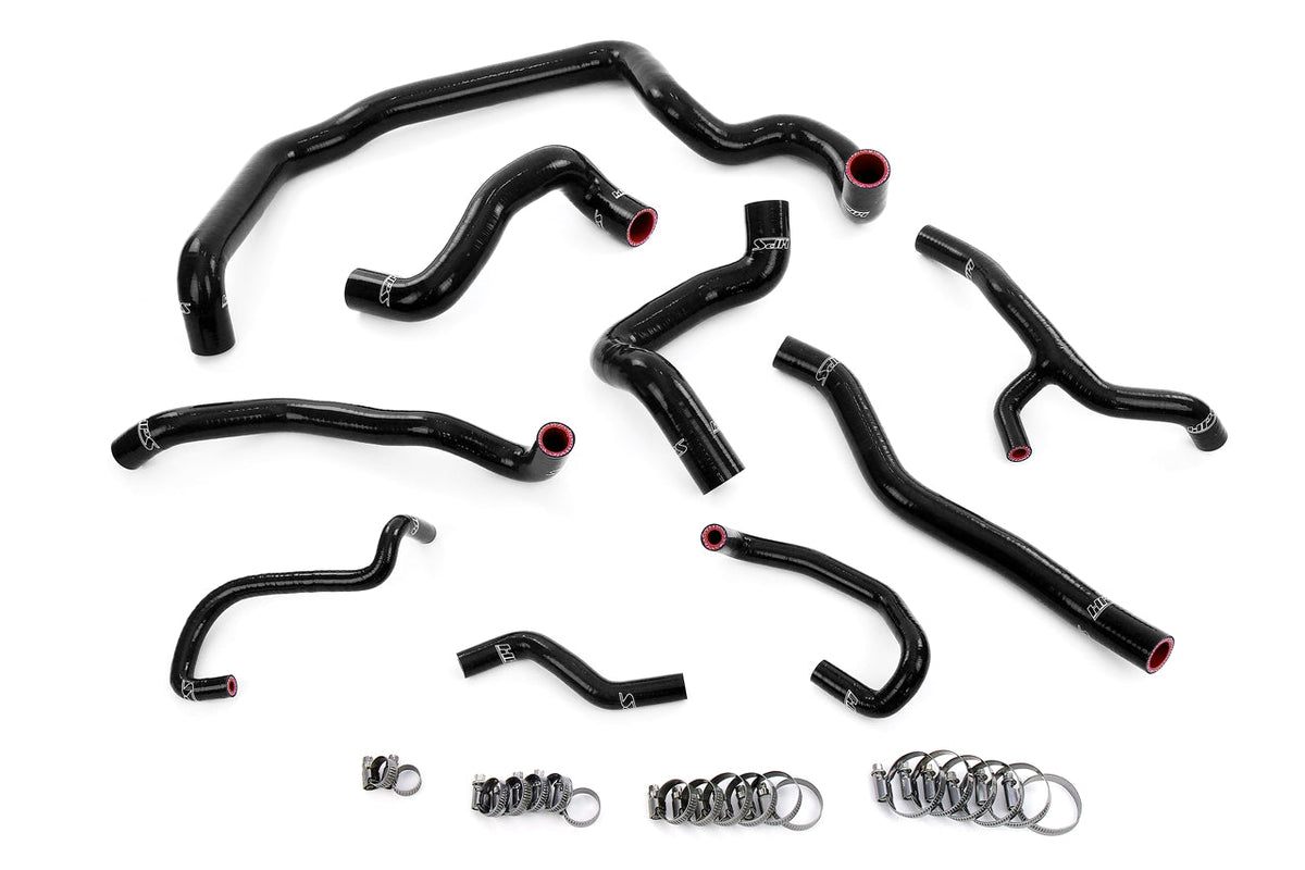 57-1997-BLK HPS Black Silicone Radiator Heater Water Pump Expansion Tank Coolant Hoses 2011-2015 Mini Cooper 1.6L Turbo (N18) Manual Trans