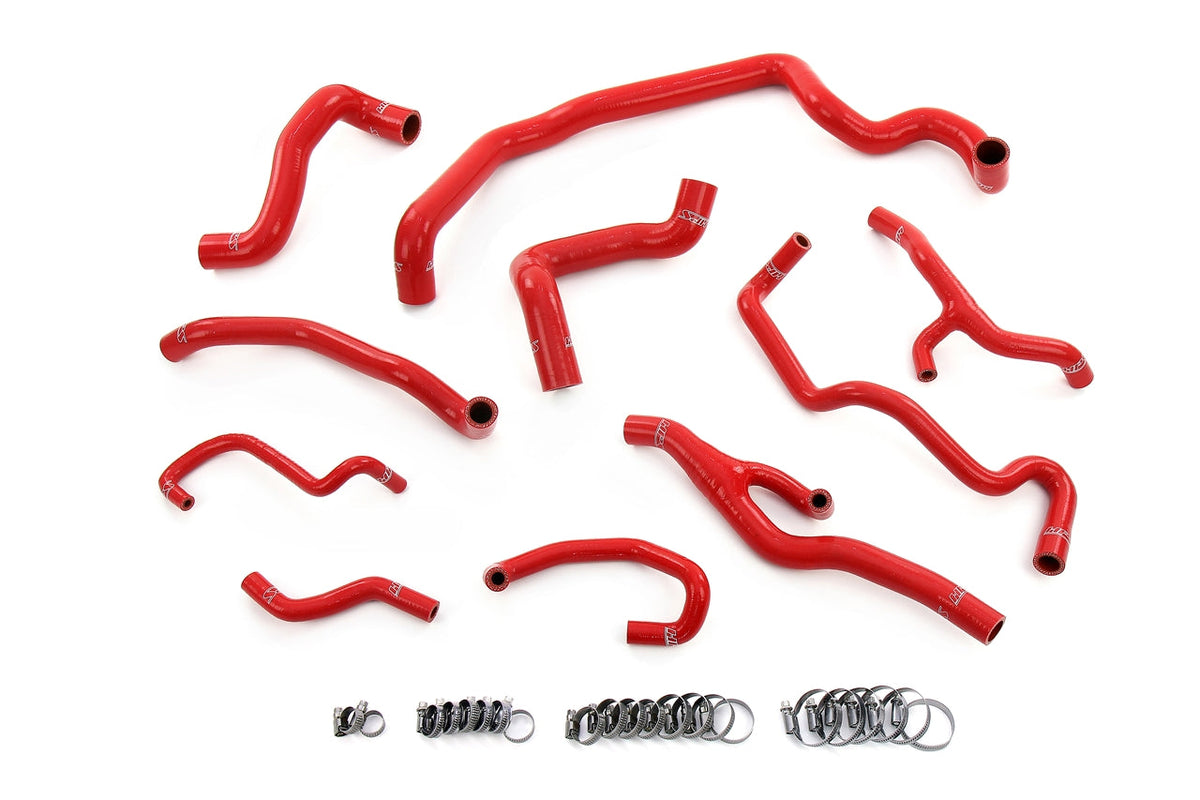 57-1998-RED HPS Red Silicone Radiator Heater Water Pump Expansion Tank Coolant Hoses 2011-2015 Mini Cooper 1.6L Turbo (N18) Auto Trans