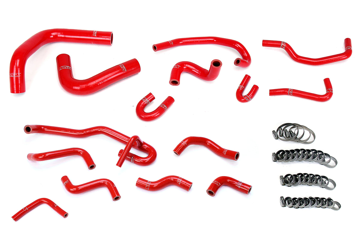 57-2191-RED HPS Red Silicone Radiator and Heater Hoses 1990-1991 Toyota 4RUNNER 3.0L V6 with Rear Heater Left Hand Drive