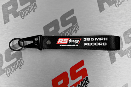RS Garage "385MPH" "Home of the Fastest 2JZ" Logo Wrist Keychain